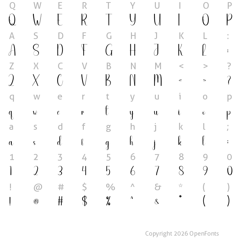 Character Map of Shamble Regular