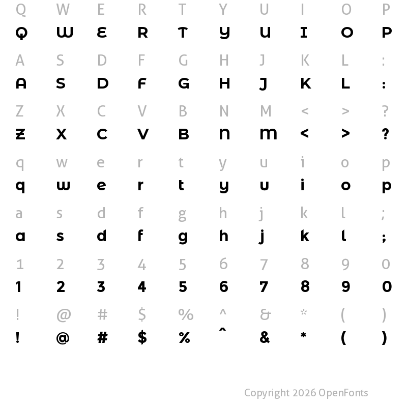 Character Map of Shameimaru Sans Alternatives Regular