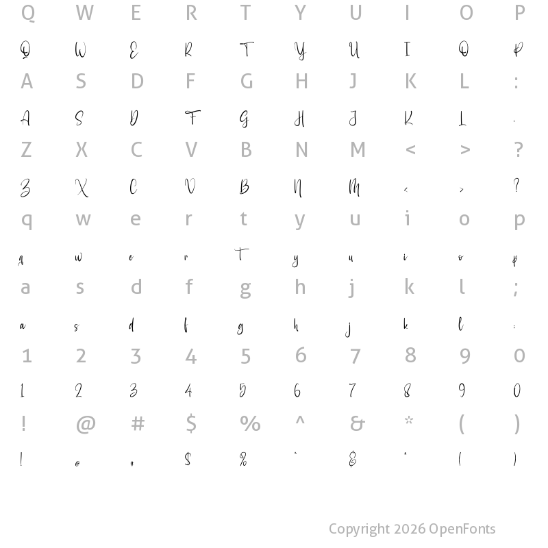 Character Map of Shantina Regular