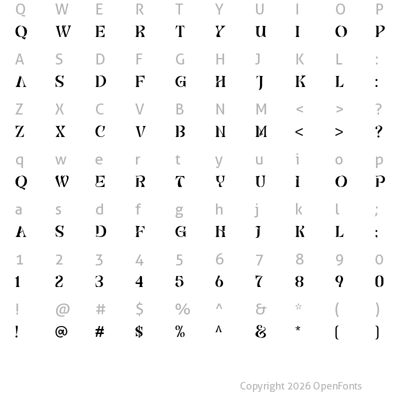 Character Map of Sharky Bold