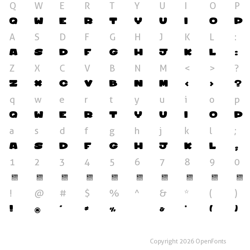 Character Map of Sharky & Meduza Light_PersonalUseOnly Regular