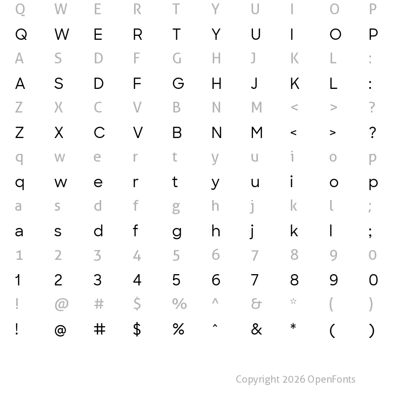 Character Map of Sharp Sans Medium