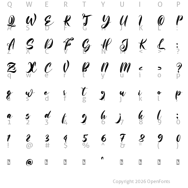 Character Map of Sherilla Regular