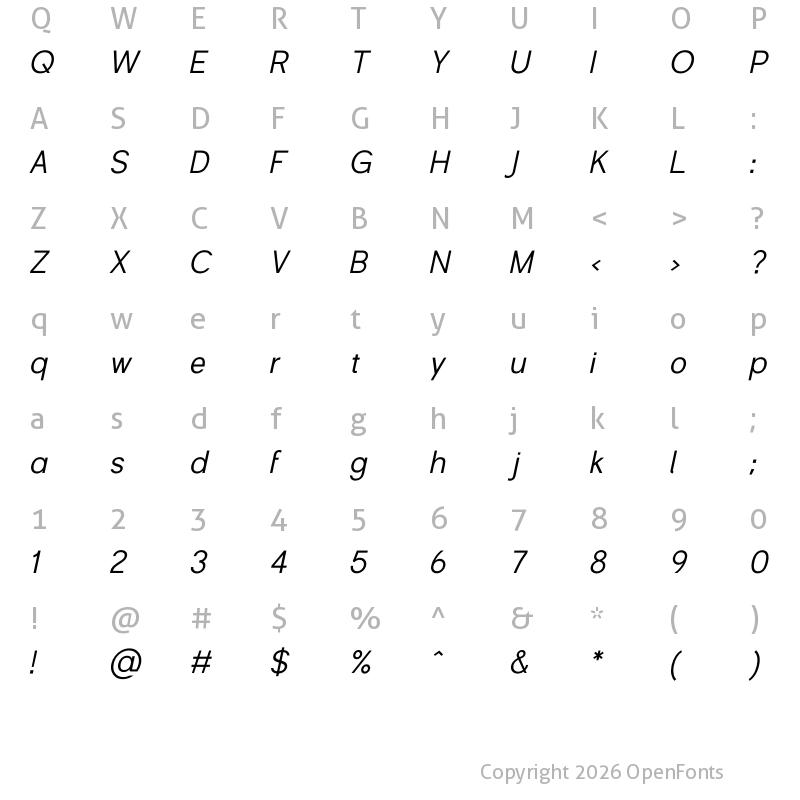 Character Map of Shine-Pro-Reg-Obl ?