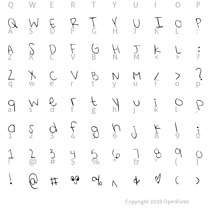 Character Map of Shining Like Stars Regular