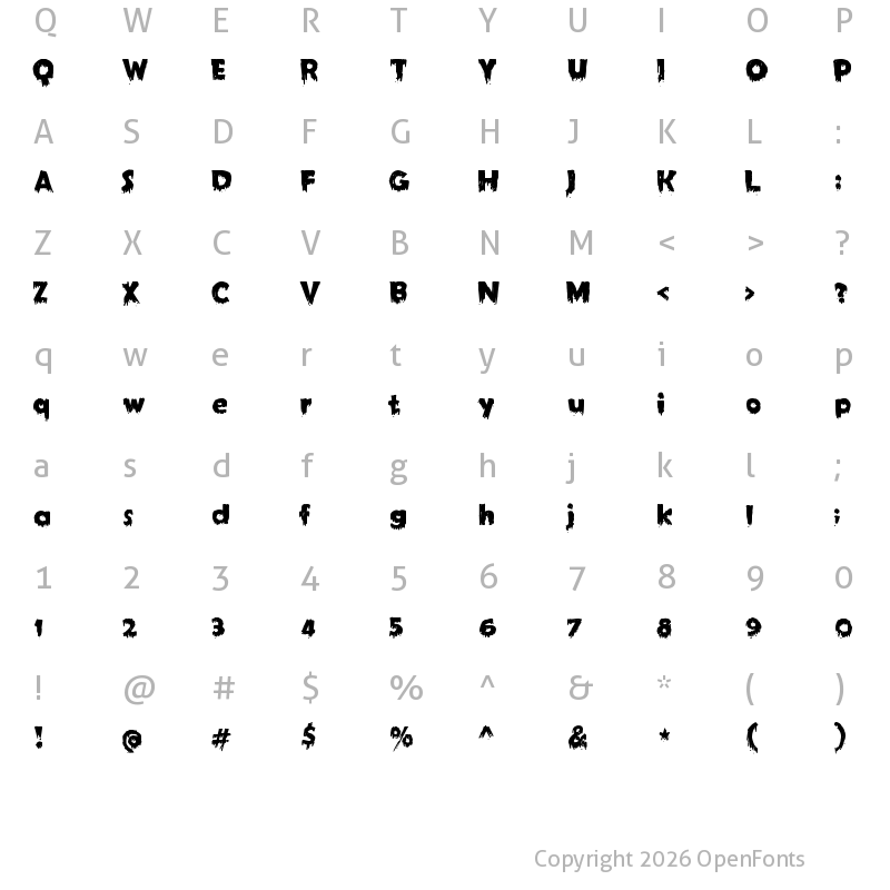 Character Map of Shocktober Regular