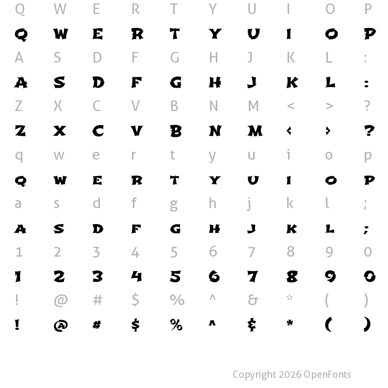 Character Map of Shojumaru Regular