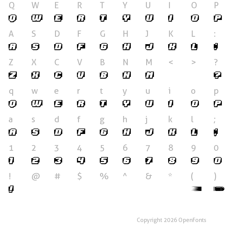 Character Map of Shoot to Kill Regular