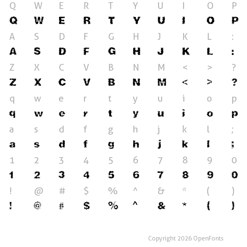Character Map of ShredHard Regular