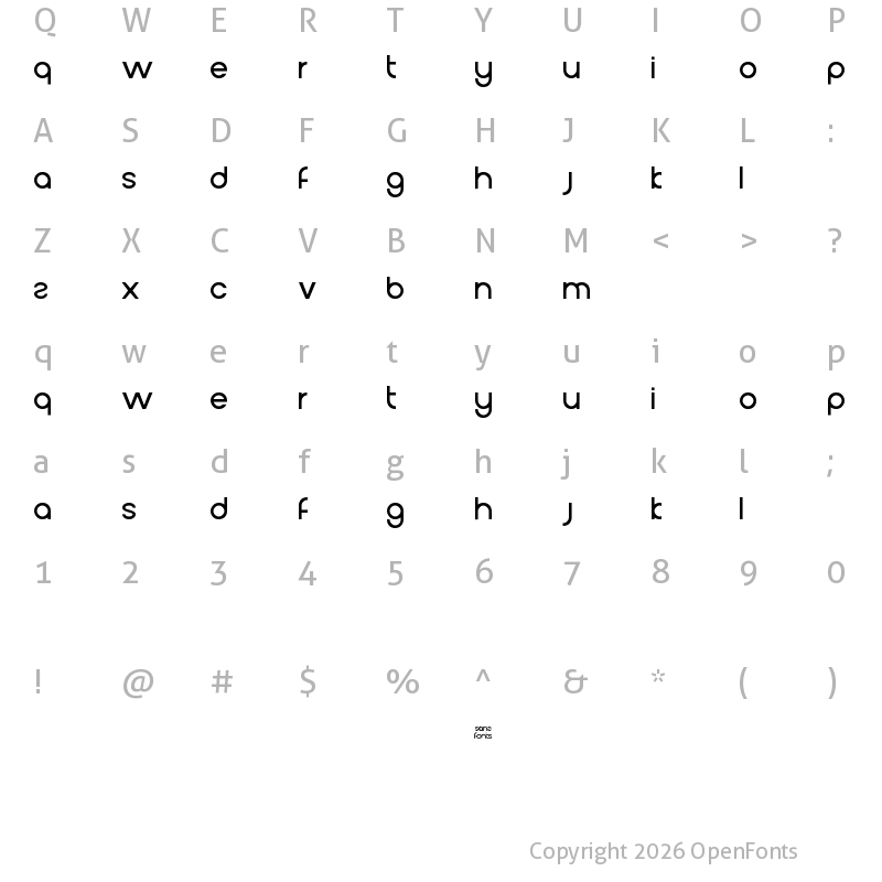 Character Map of Si Buled Regular