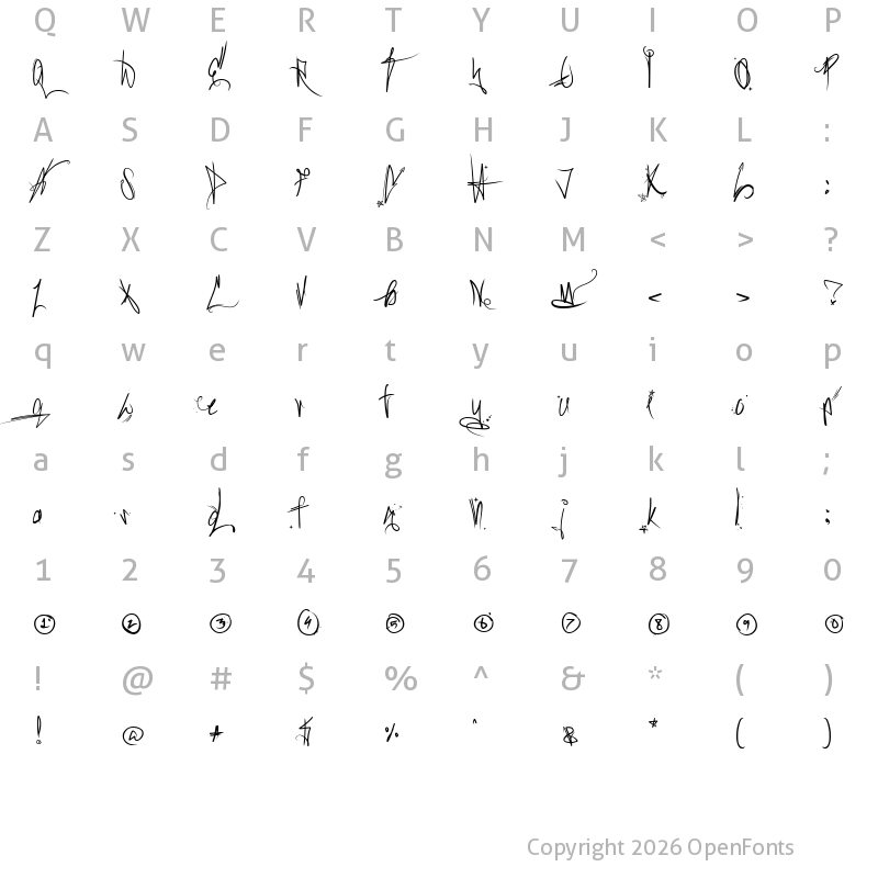Character Map of Sick Capital Vice Regular