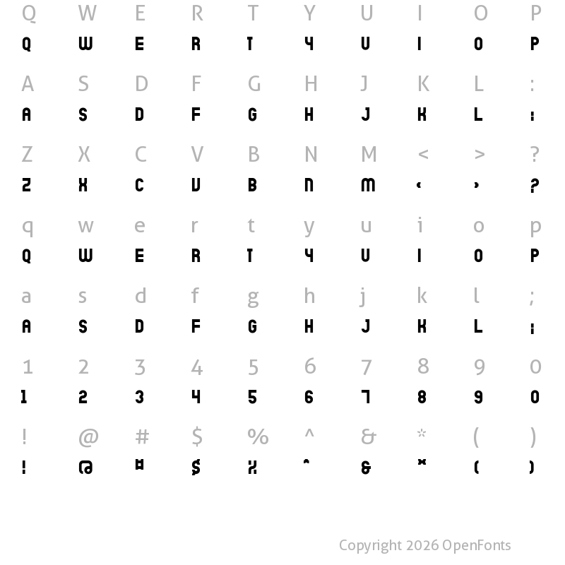 Character Map of Sicret PERSONAL Semi Bold