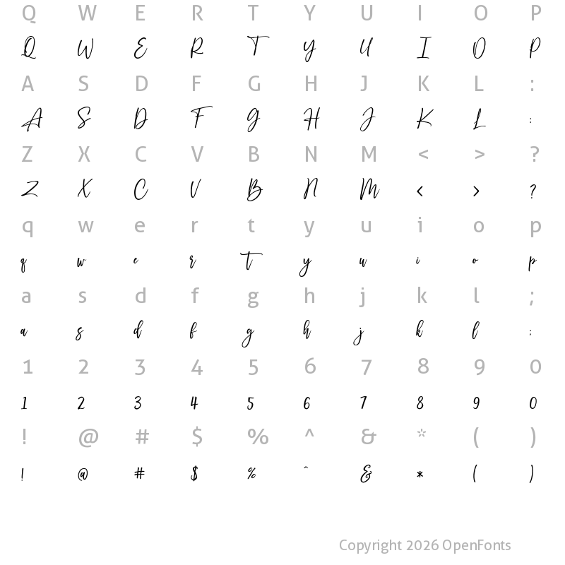 Character Map of Sidenty Regular