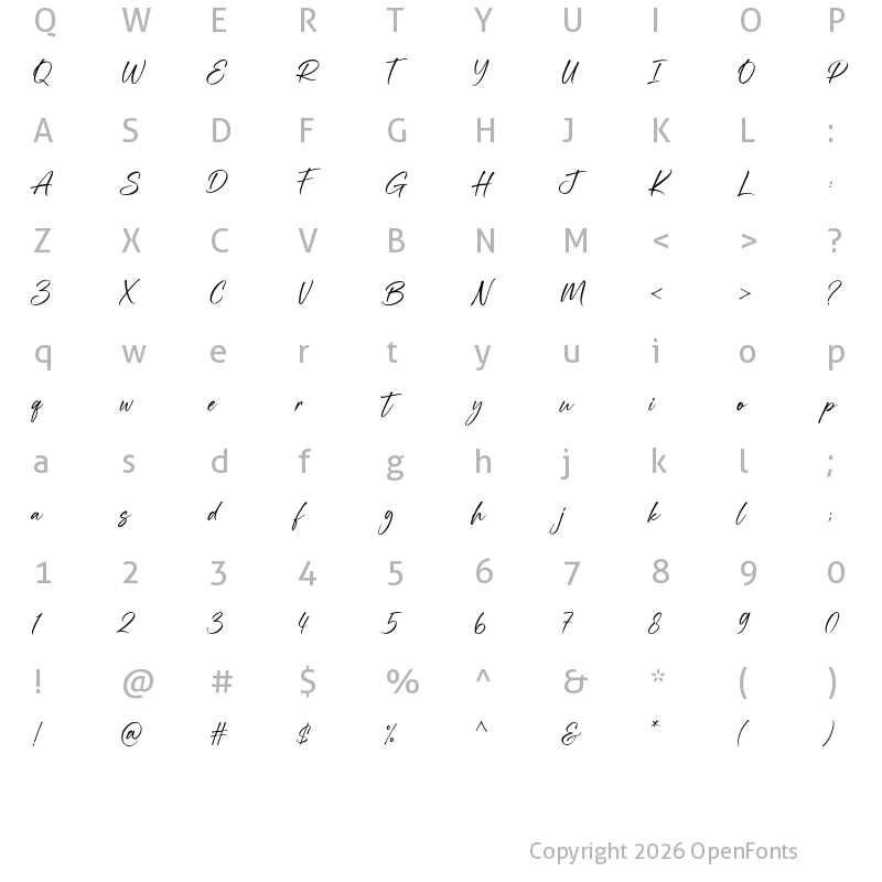Character Map of Sienthas Regular