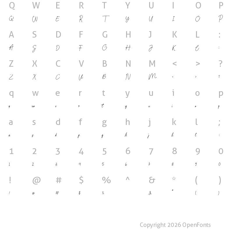 Character Map of Signature present Regular