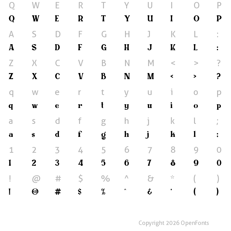 Character Map of Signesha Regular
