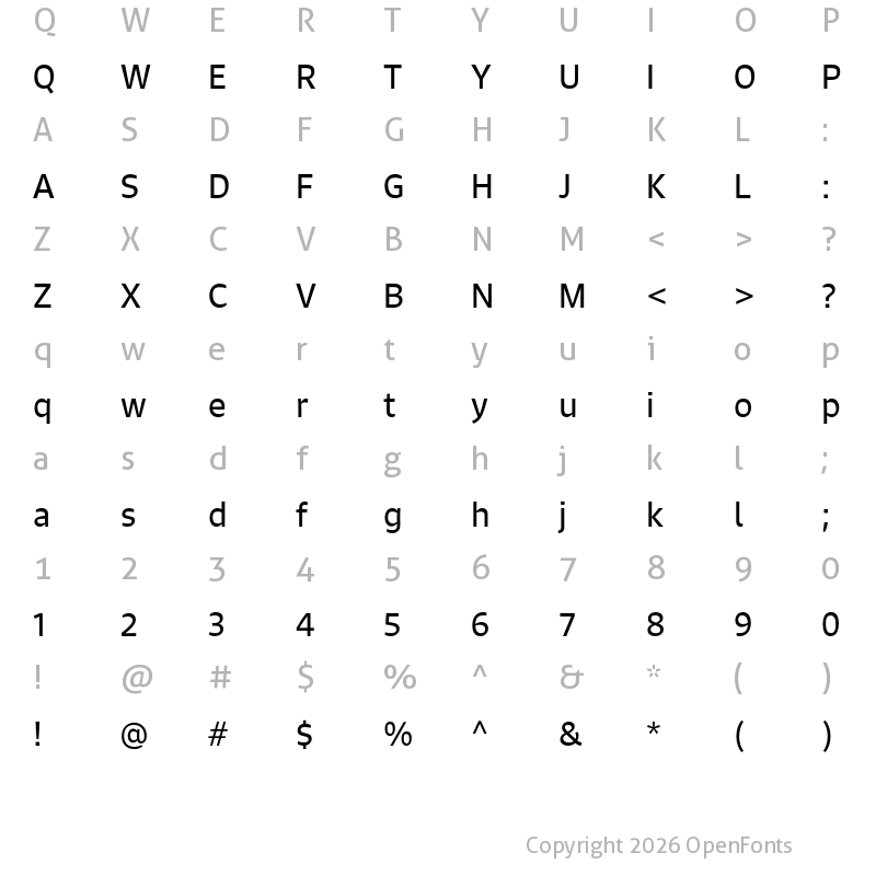 Character Map of Signo Regular