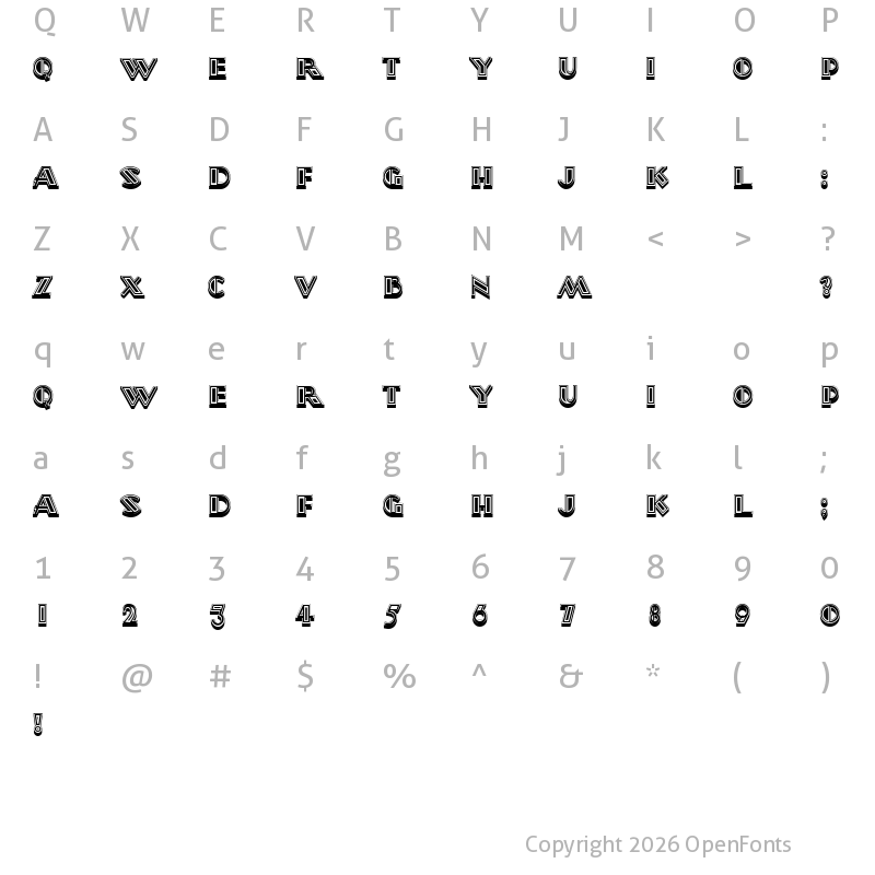 Character Map of Signore in Rosso Regular