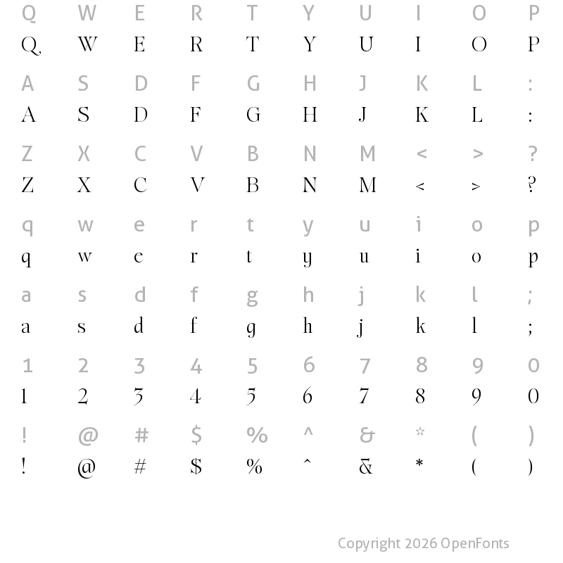 Character Map of Sigurd Variable Light