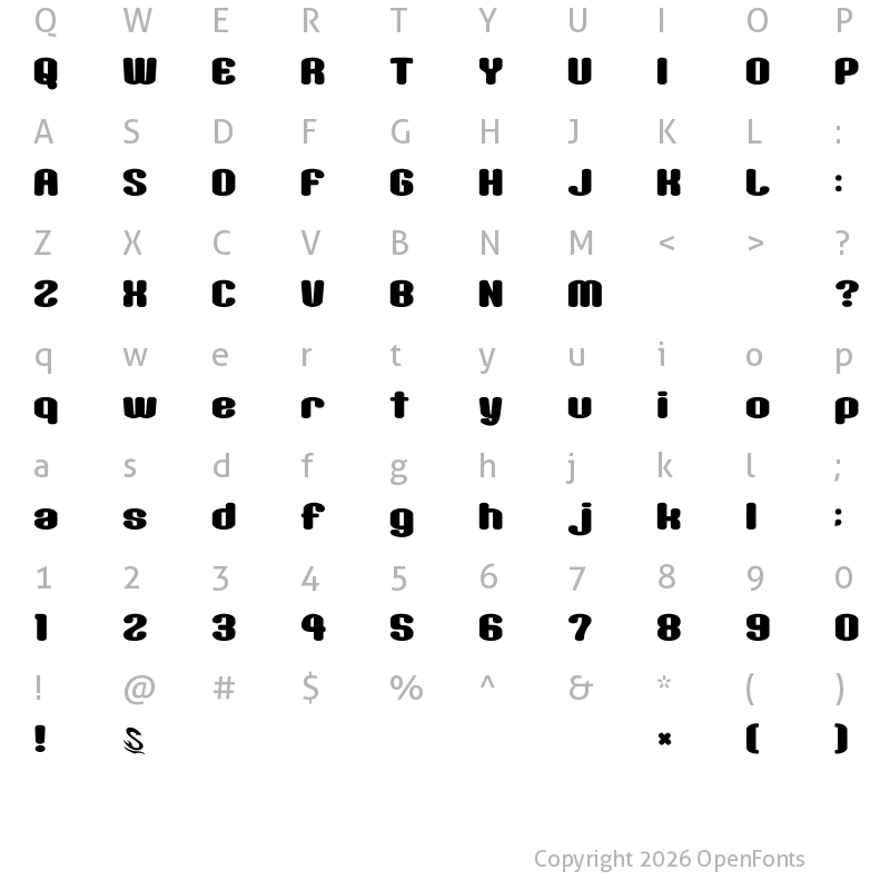 Character Map of Sikakusimen__G Regular