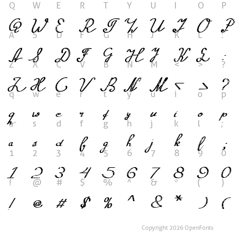 Character Map of Silvestero Regular