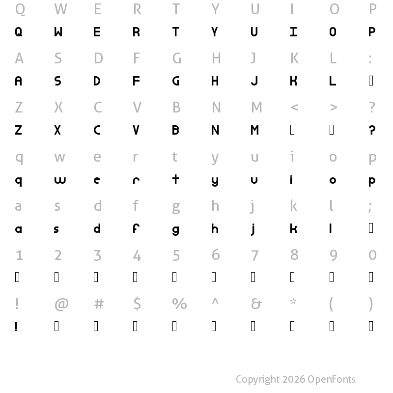 Character Map of Simple Dandy Bold