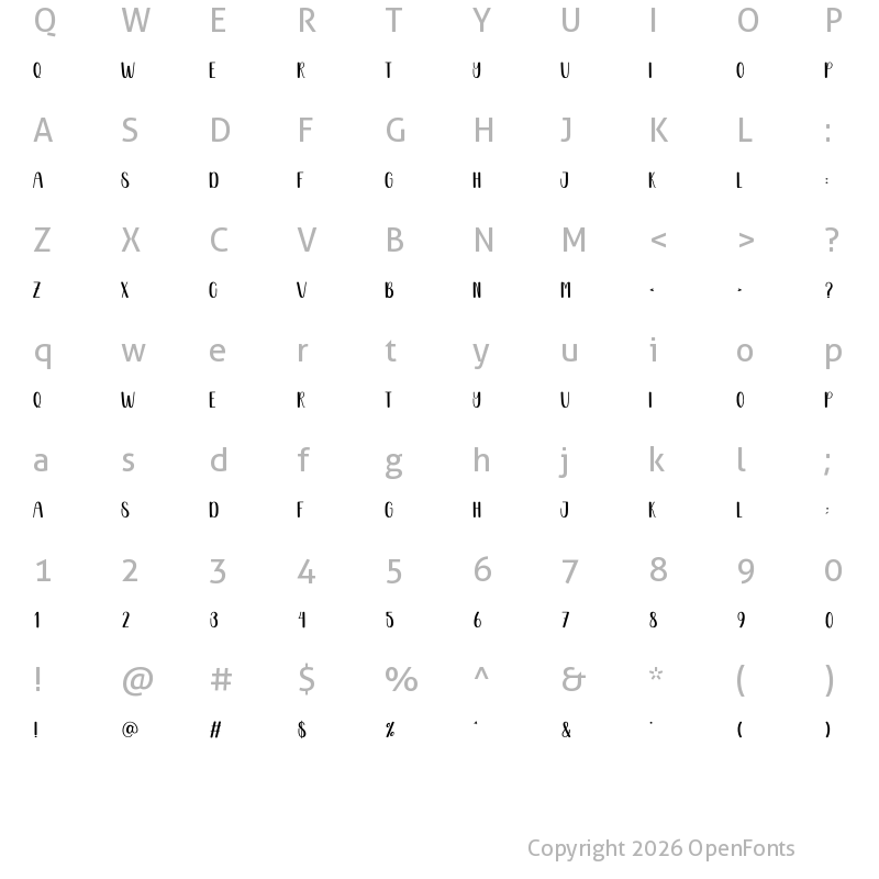 Character Map of Simple Sample Regular