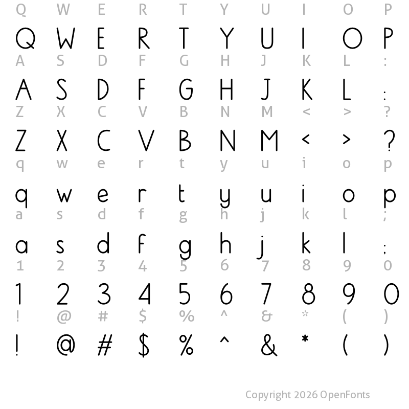 Character Map of Simplemade Font DEMO DEMO