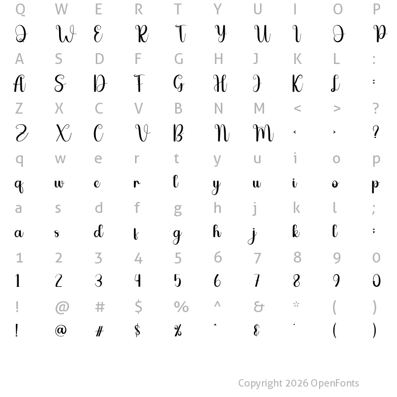 Character Map of SimpleThink Regular