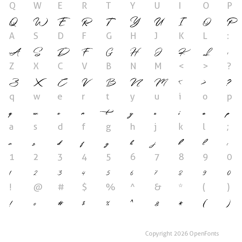 Character Map of Simpletune Regular