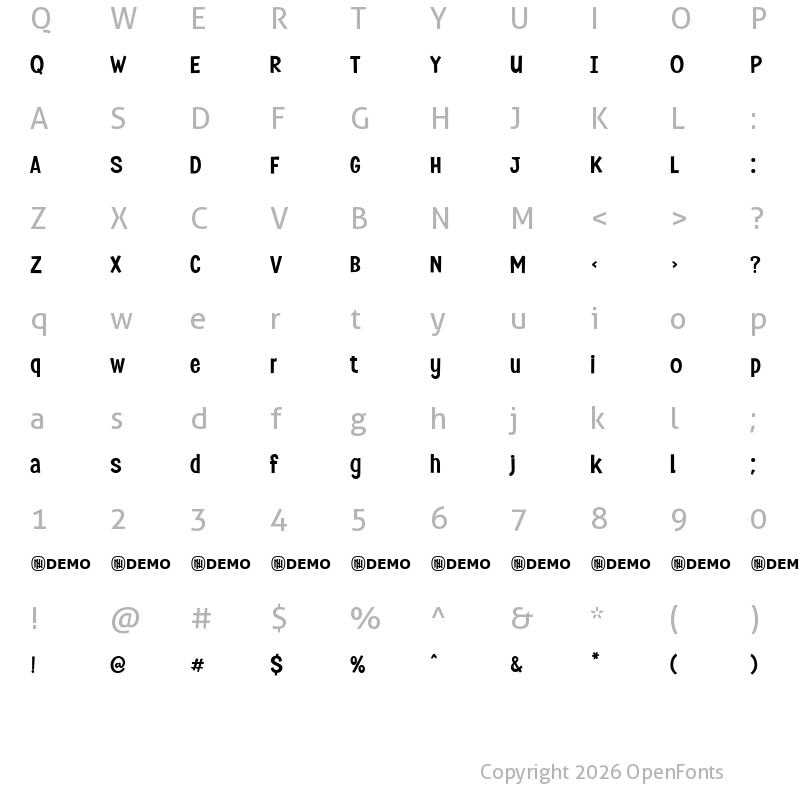 Character Map of Simply Olive Regular