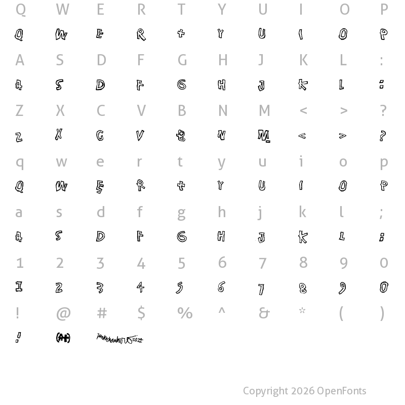 Character Map of Singalonga Regular