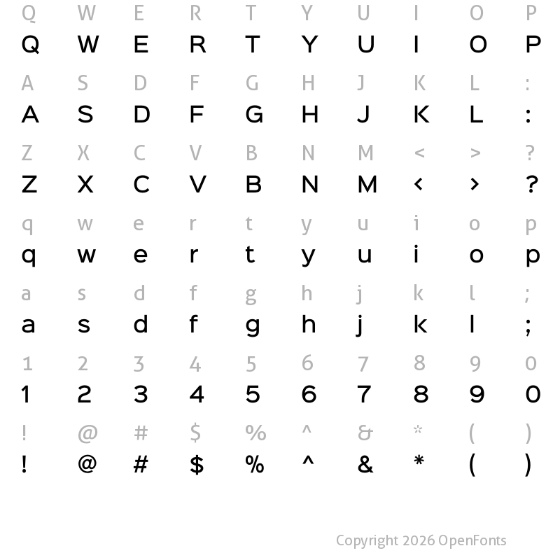 Character Map of Sinkin Sans 500 Medium