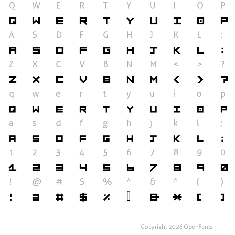 Character Map of sinner Regular
