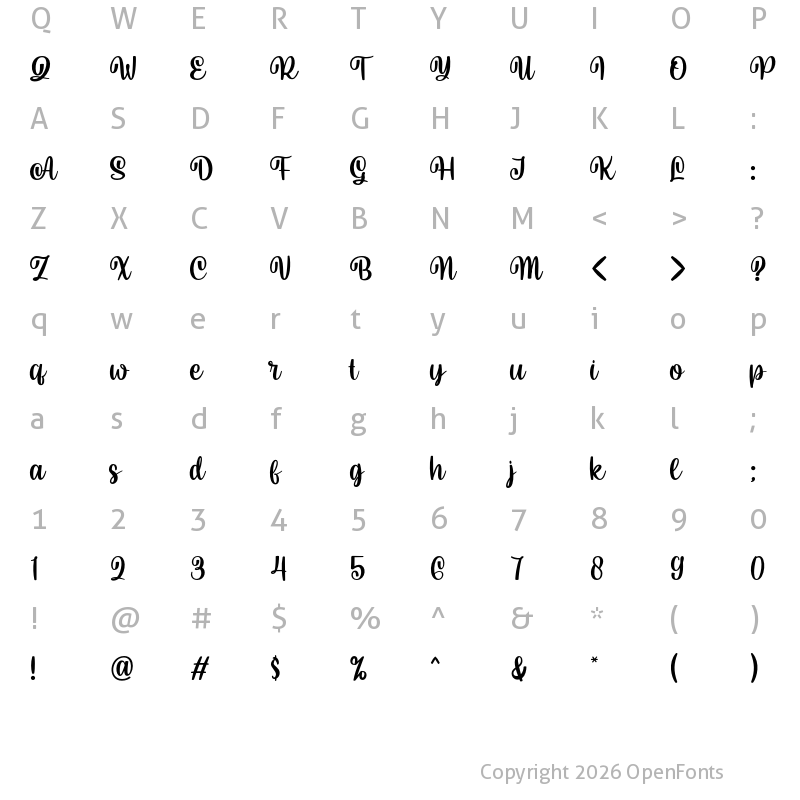Character Map of Siraman Regular
