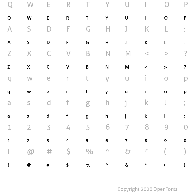 Character Map of SirichanaW31-Bold Regular