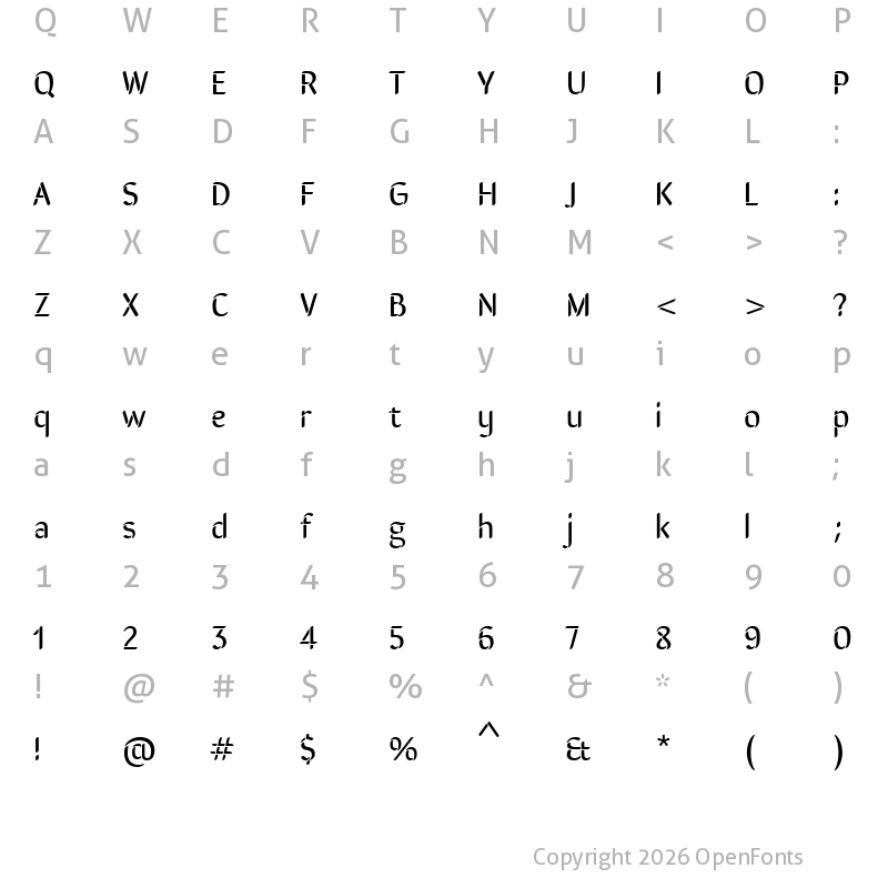 Character Map of SirinStencil Regular