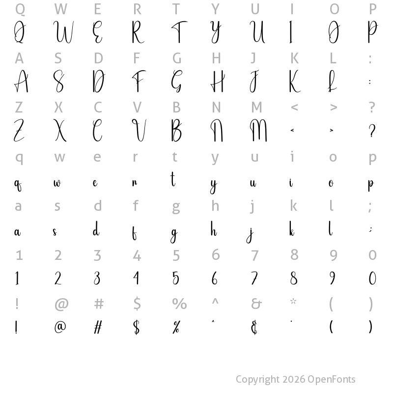 Character Map of Sister Sweet Regular