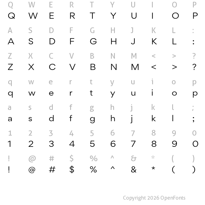 Character Map of Sitaoy Regular