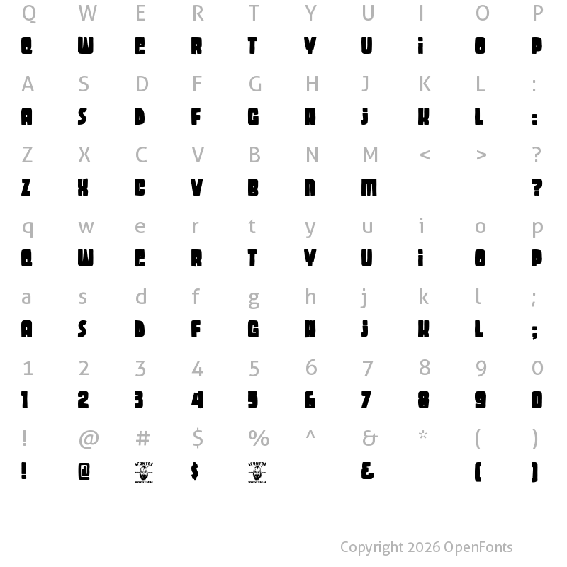 Character Map of Sitges Vintage Regular