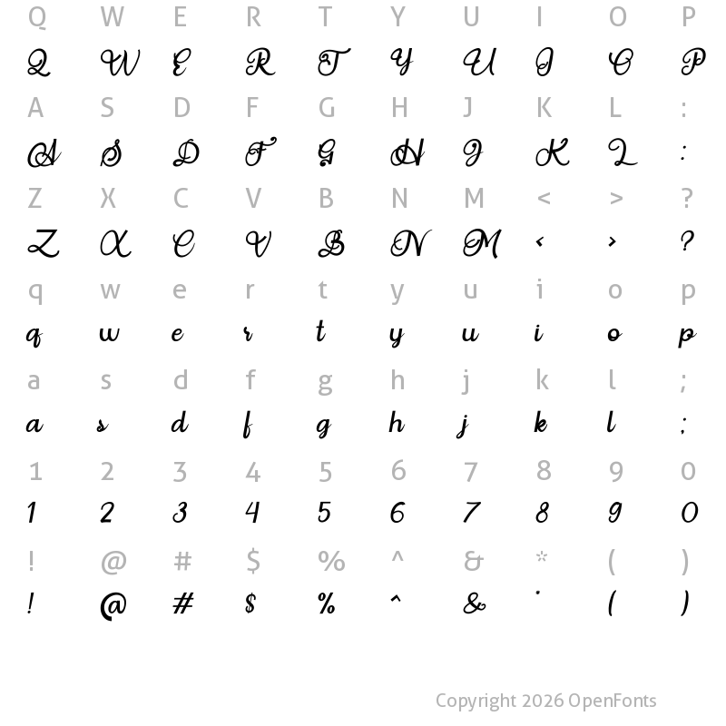 Character Map of Situgintu Personal Use Regular
