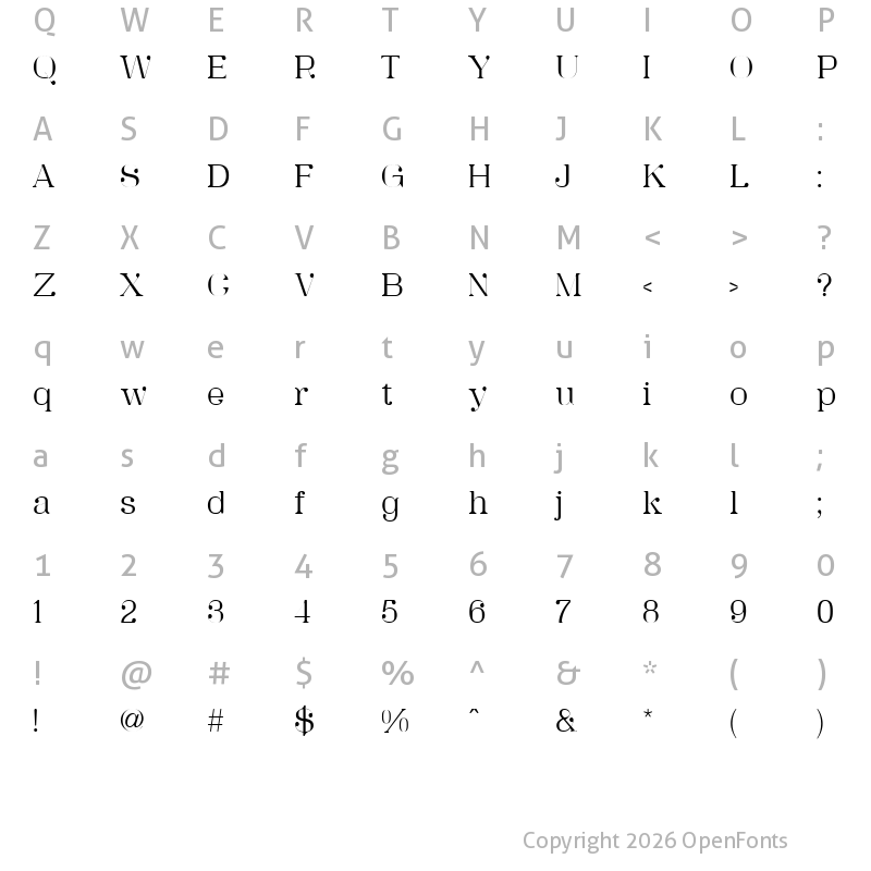 Character Map of SK Zweig Rounded Light