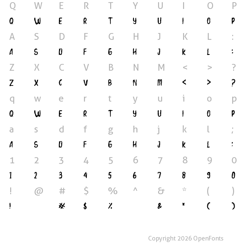 Character Map of Skeleton Blood Regular