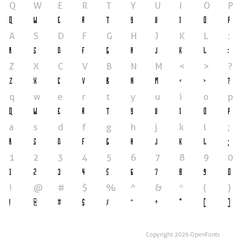 Character Map of Skin And Bones Regular