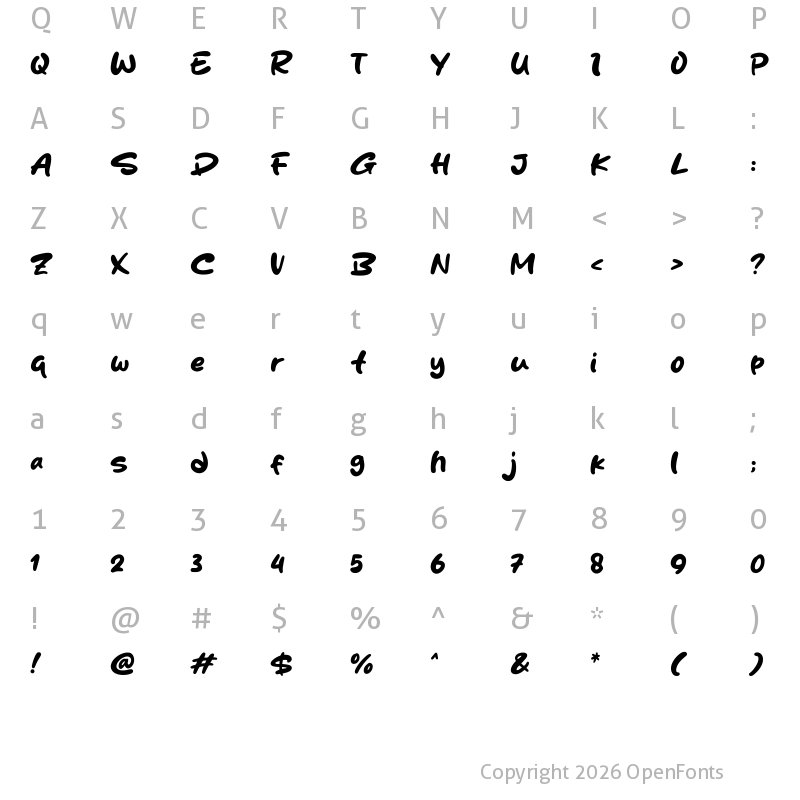 Character Map of Skincake Regular