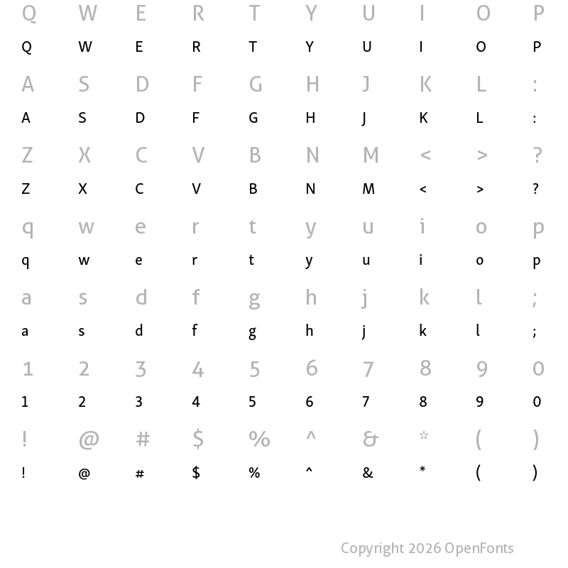 Character Map of Skolar Sans Arabic Medium