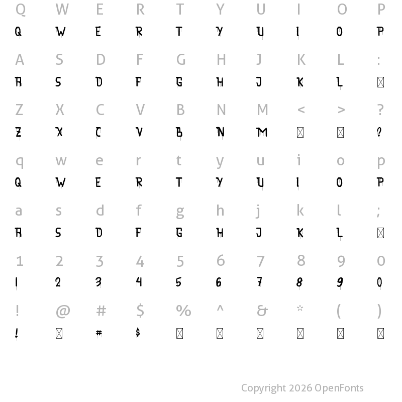 Character Map of Skull Attack Regular