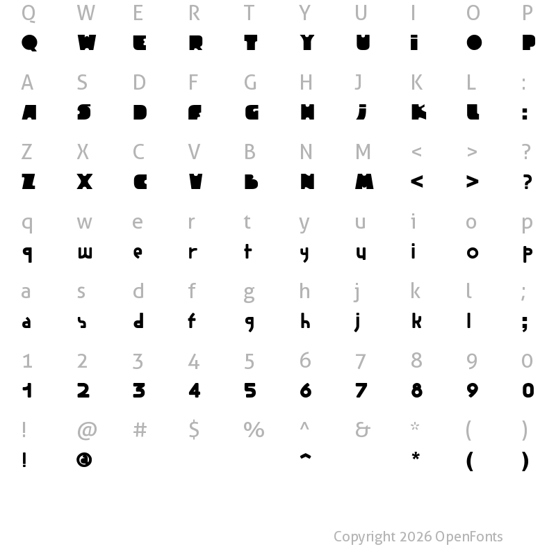 Character Map of skull_font00 Regular