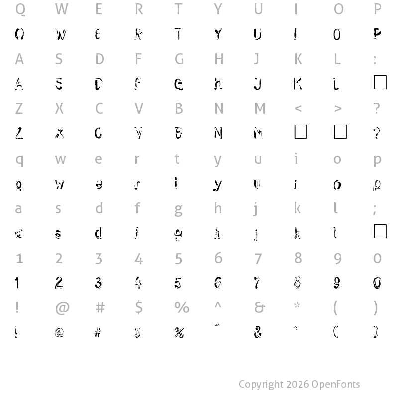 Character Map of Skwieker Regular