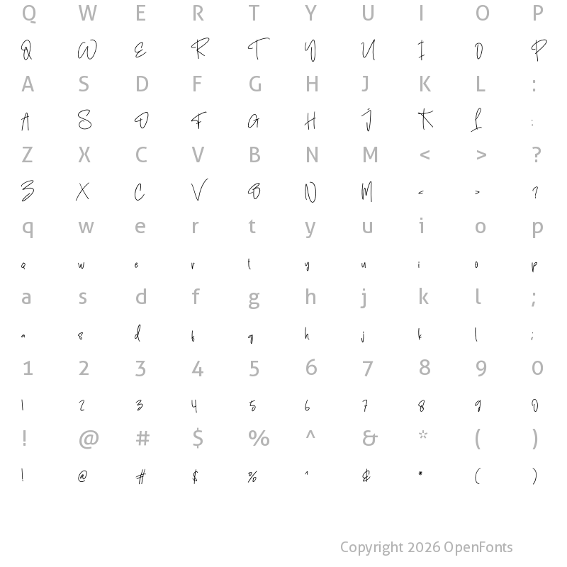 Character Map of Sky Path Regular